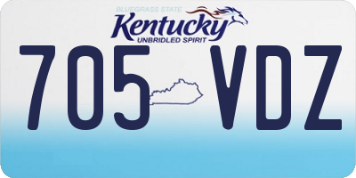 KY license plate 705VDZ