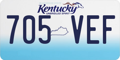 KY license plate 705VEF