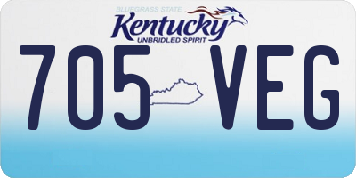 KY license plate 705VEG
