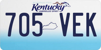 KY license plate 705VEK