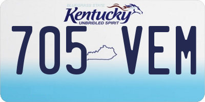 KY license plate 705VEM