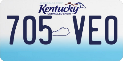 KY license plate 705VEO