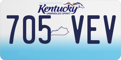 KY license plate 705VEV