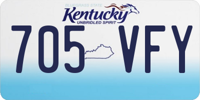 KY license plate 705VFY