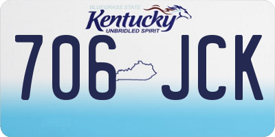 KY license plate 706JCK