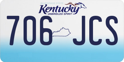 KY license plate 706JCS