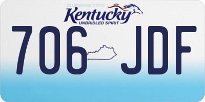 KY license plate 706JDF