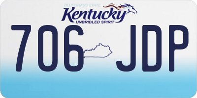 KY license plate 706JDP