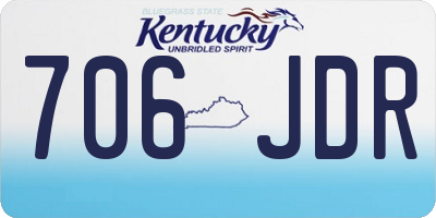 KY license plate 706JDR