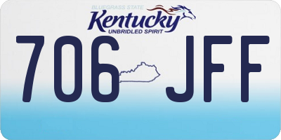 KY license plate 706JFF