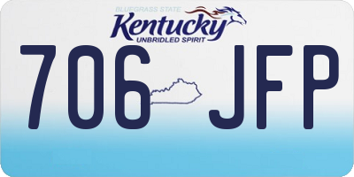 KY license plate 706JFP