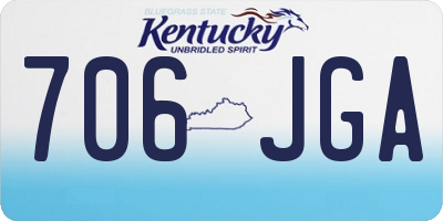 KY license plate 706JGA