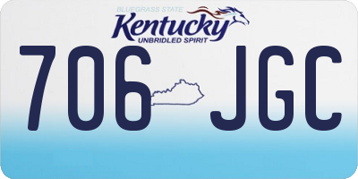 KY license plate 706JGC
