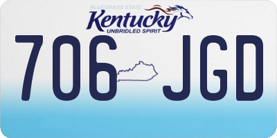 KY license plate 706JGD