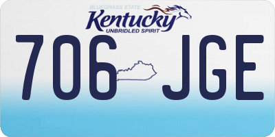 KY license plate 706JGE