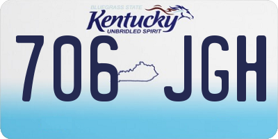 KY license plate 706JGH