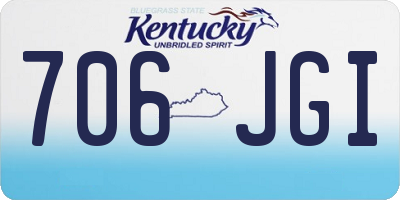 KY license plate 706JGI