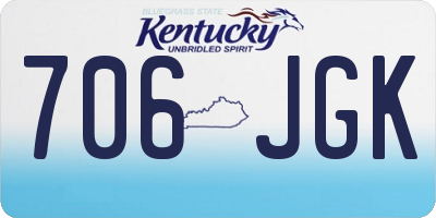 KY license plate 706JGK