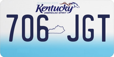 KY license plate 706JGT