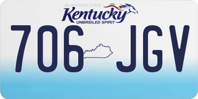 KY license plate 706JGV