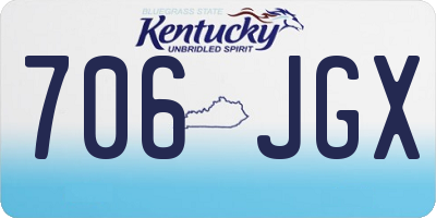 KY license plate 706JGX