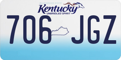 KY license plate 706JGZ