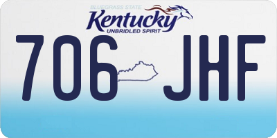 KY license plate 706JHF