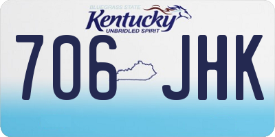 KY license plate 706JHK
