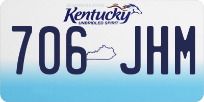 KY license plate 706JHM