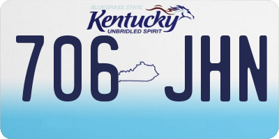 KY license plate 706JHN