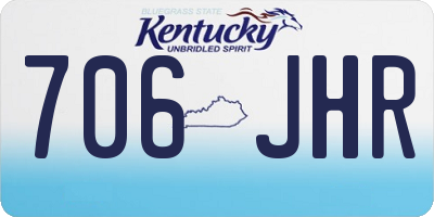 KY license plate 706JHR