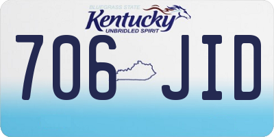 KY license plate 706JID