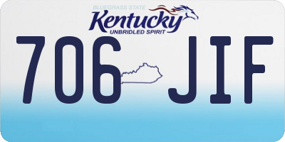KY license plate 706JIF