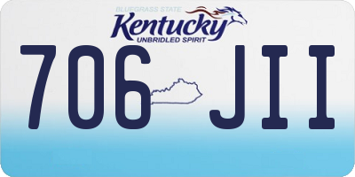 KY license plate 706JII