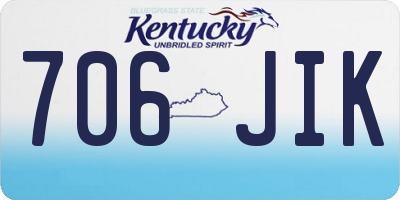 KY license plate 706JIK