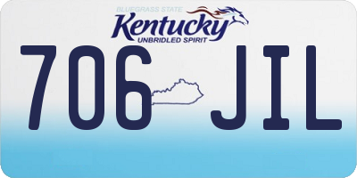 KY license plate 706JIL