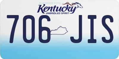KY license plate 706JIS