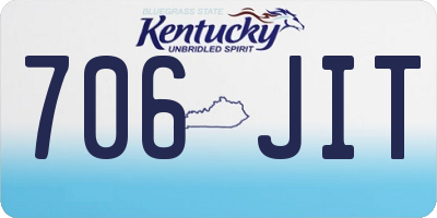 KY license plate 706JIT