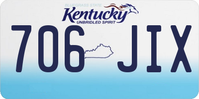 KY license plate 706JIX