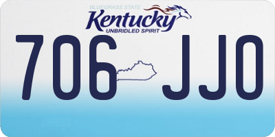 KY license plate 706JJO