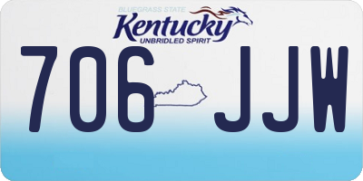 KY license plate 706JJW