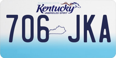 KY license plate 706JKA