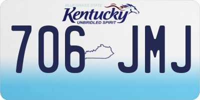 KY license plate 706JMJ