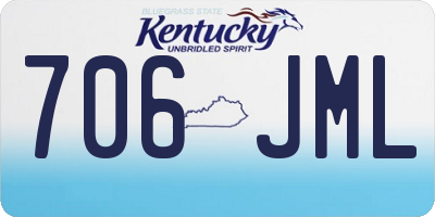 KY license plate 706JML