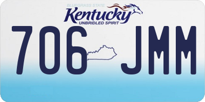 KY license plate 706JMM