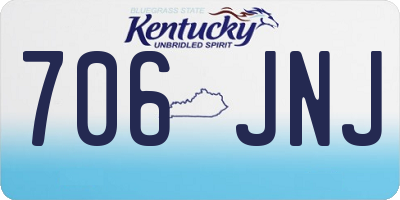 KY license plate 706JNJ