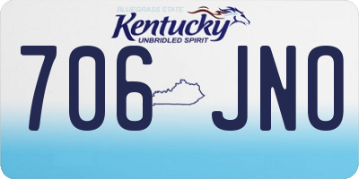KY license plate 706JNO