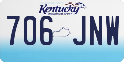 KY license plate 706JNW