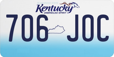 KY license plate 706JOC