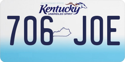 KY license plate 706JOE